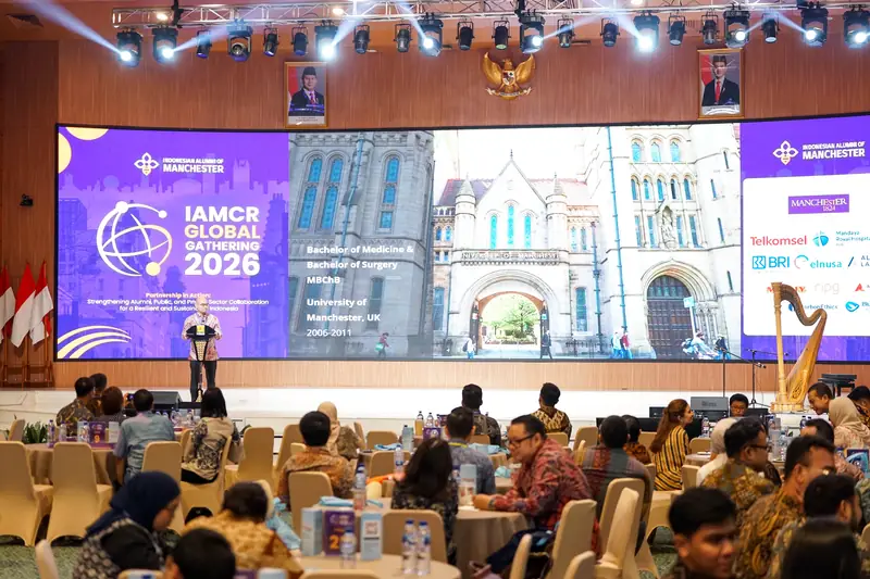 The auditorium during the programme, harp on stage