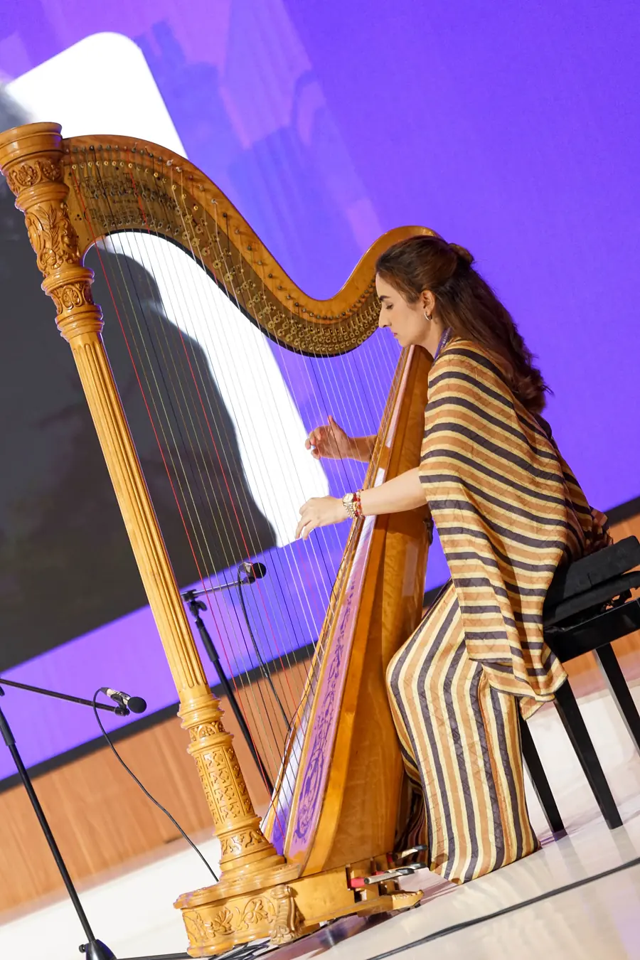Fahita Advani performing on the harp